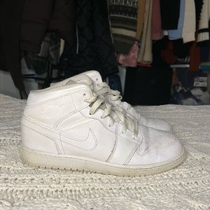 White Nike Air Jordan 1 mids